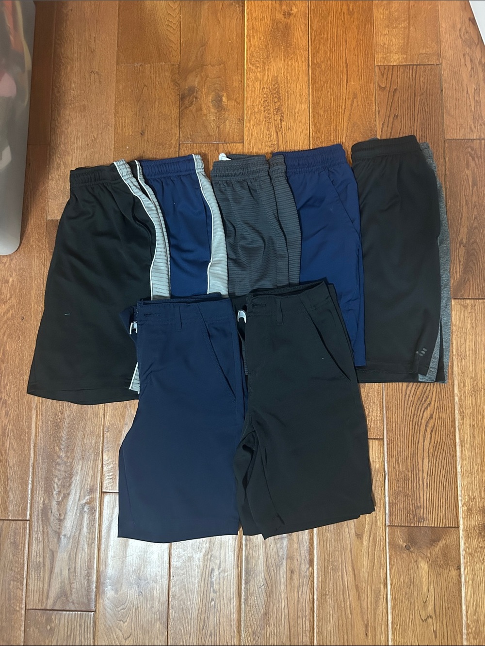Kids Athletic Shorts Pack - Navy, Gray, & Black